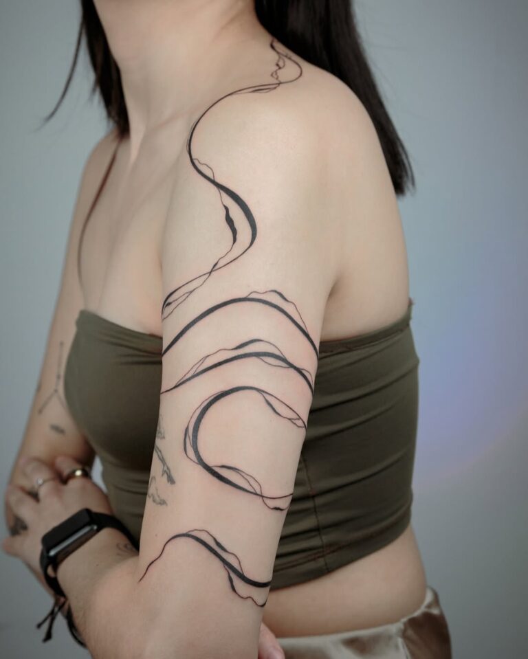 Abstract tattoo work at Alma Studio
