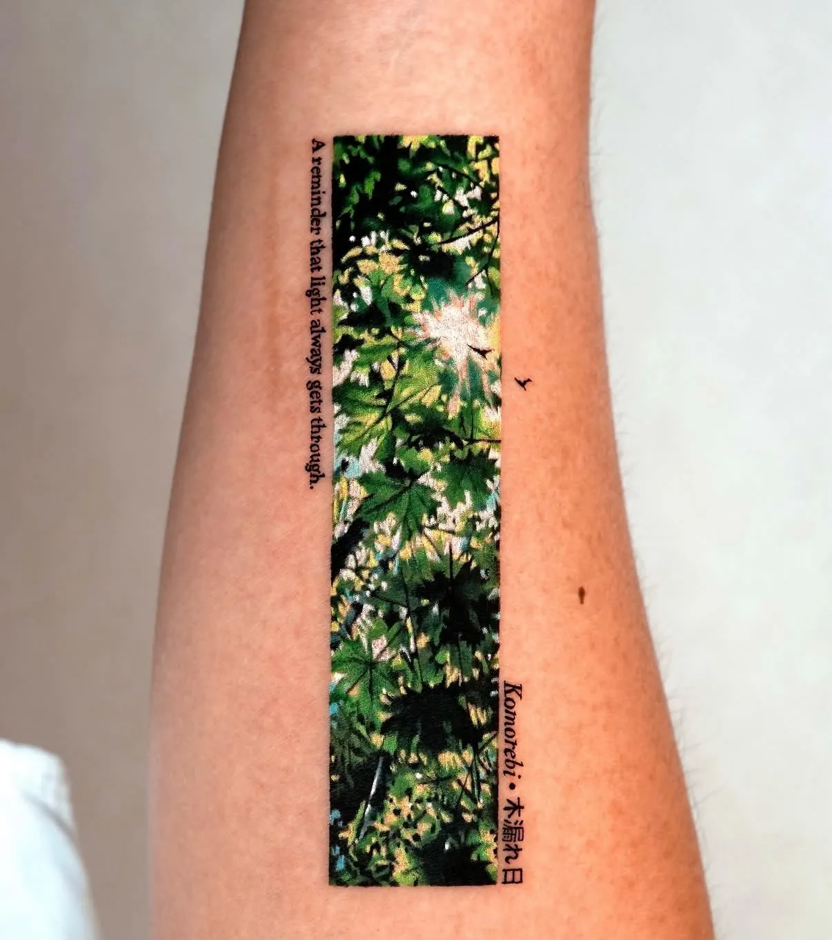 Colour scenic & landscape tattoo by Alma Studio, Brighton