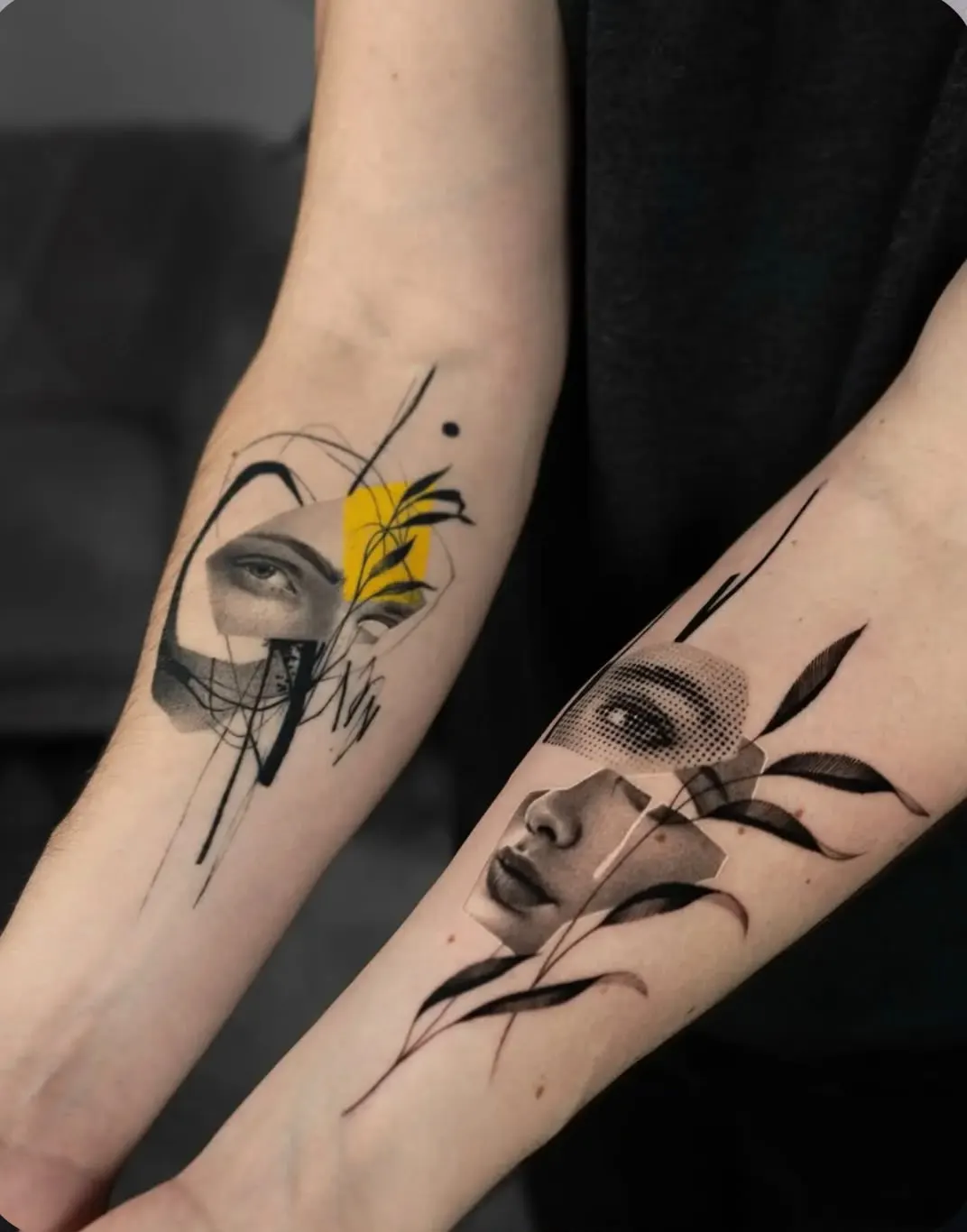 Mixed media tattoo by Alma Studio, Brighton