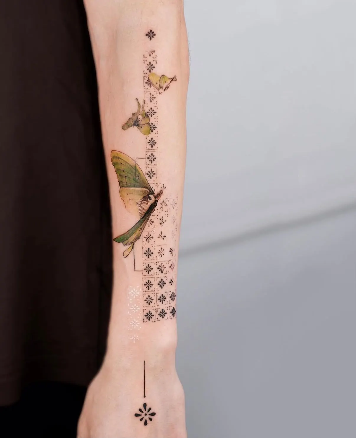 Mixed media tattoo by Alma Studio, Brighton