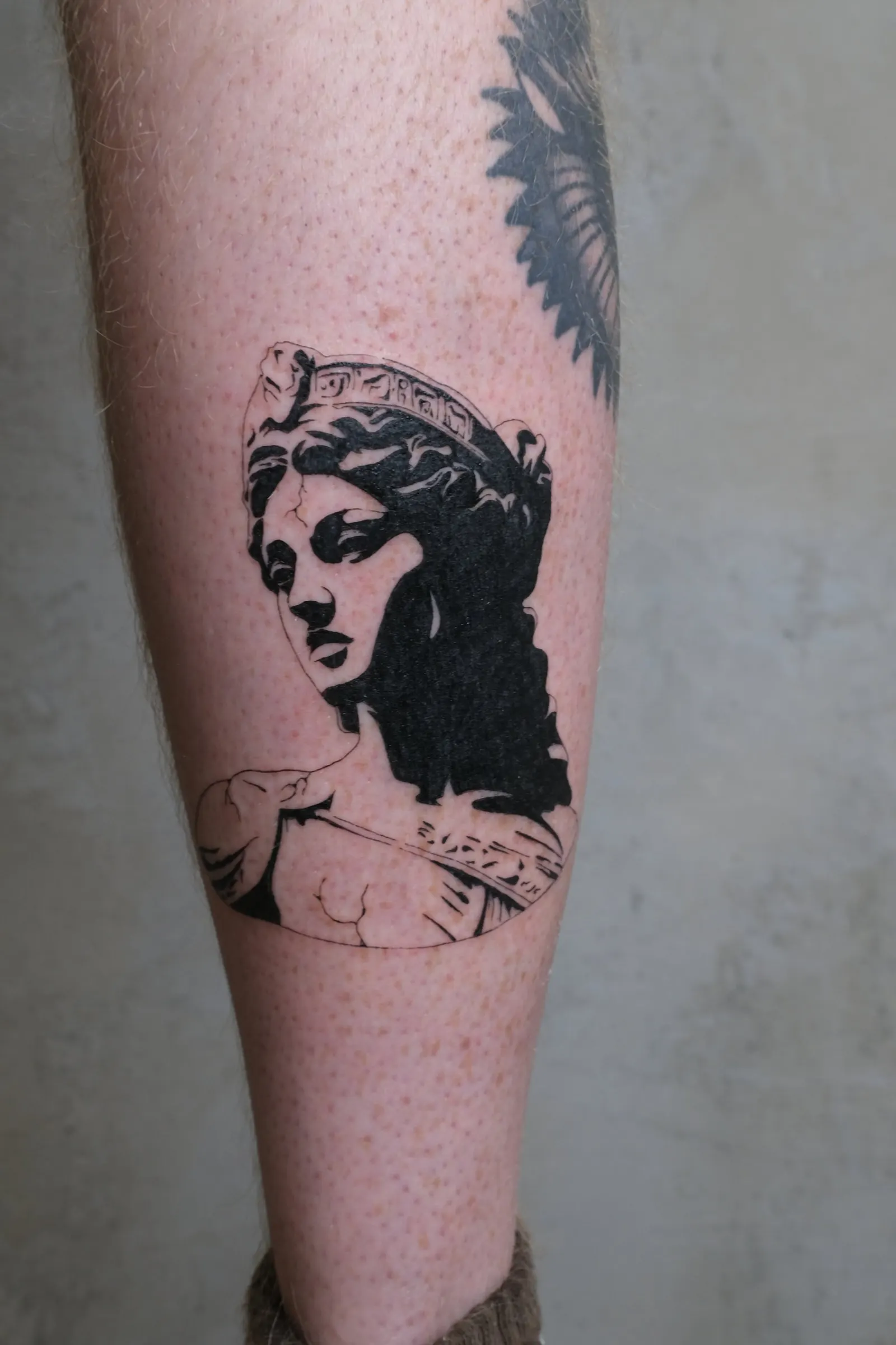 Black & grey tattoo by Alma Studio, Brighton