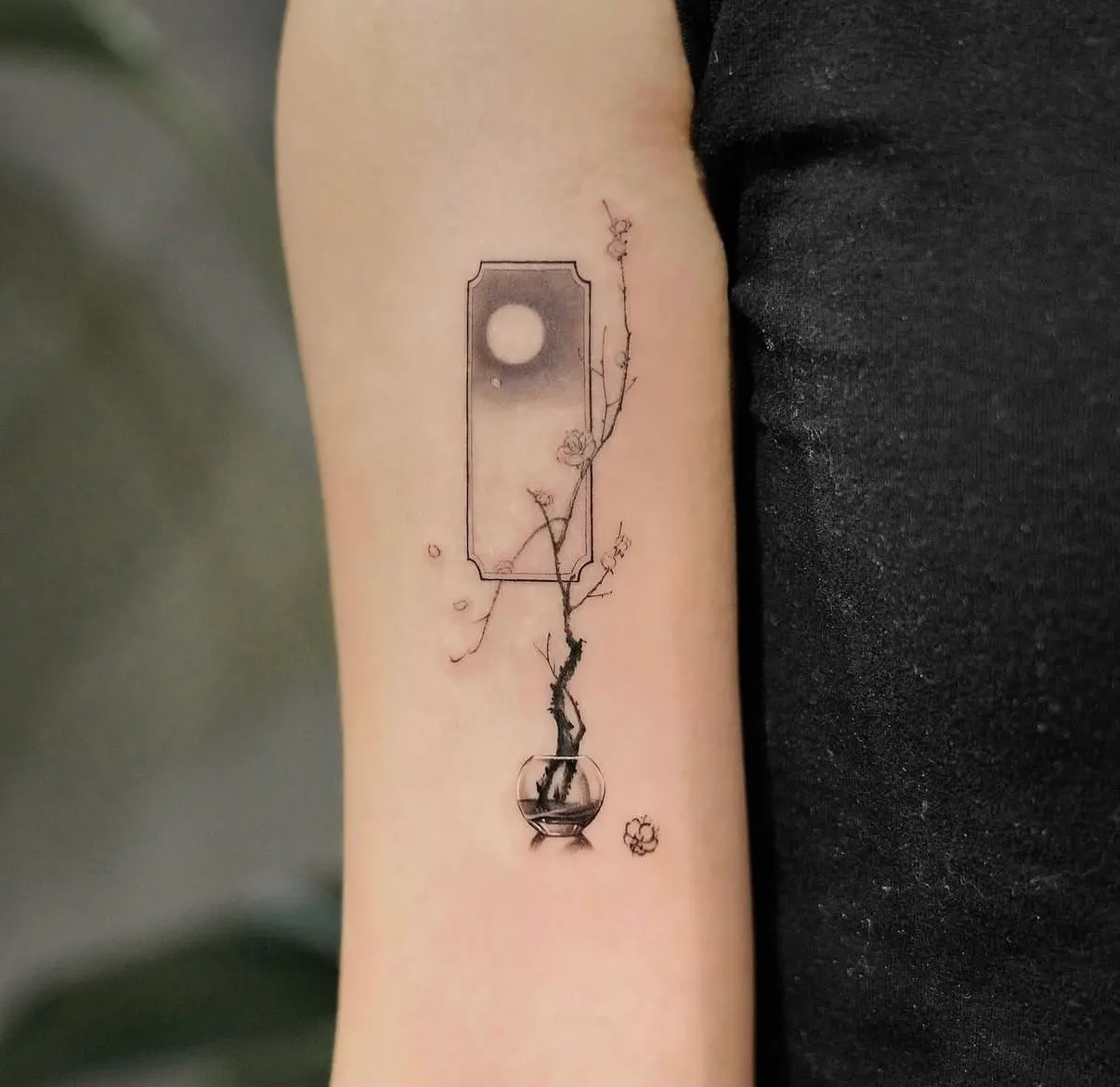 Fine line surrealism tattoo by Alma Studio, Brighton